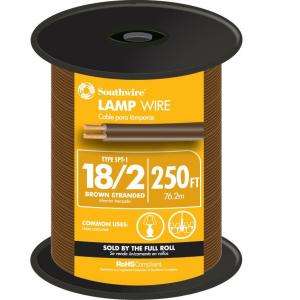 Southwire 250 Ft. Brown 18/2 Lamp Wire 49908744  