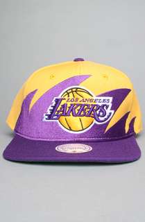Mitchell & Ness The Los Angeles Lakers Sharktooth Snapback Hat in 