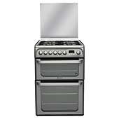 Hotpoint hud61g graphite dual fuel dbl oven cooker