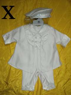 Baby Boy Christening Baptism white Suit Outfit/Xa/Sz 3M,6M,12M,18M,24M 