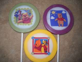   Winnie the Pooh & Friends” Edible Decal 3 Round Lollipop/Favor
