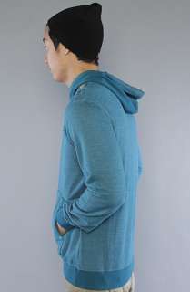 LRG The All Seasons Hooded Henley in Petroleum Blue  Karmaloop 