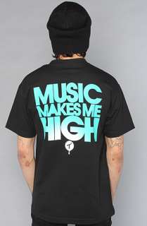 Two In The Shirt) The Music Makes Me High Tee in Black 
