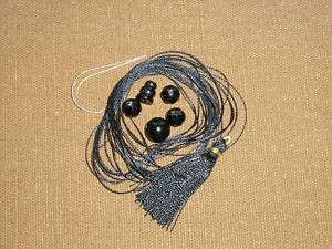 Mala KitBlack Onyx guru beads, faceted, silk, tassel  