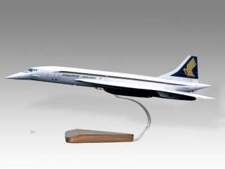 Concorde Singapore Airlines Wood Desktop Airplane Model  