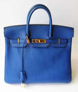 Auth Hermes blue ardeen 32 cm GoldHW HAC birkin purse shopper bag 