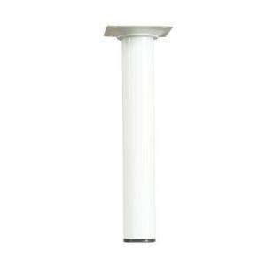   in. x 1 1/8 in. White Round Metal Table Leg 3008W 