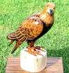 GOLDEN EAGLE HAND CARVED WOOD BIRD SCULPTURE NEW  