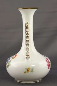 Vintage Pottery ER American Art Ware Floral Cream & Gold Two Handled 
