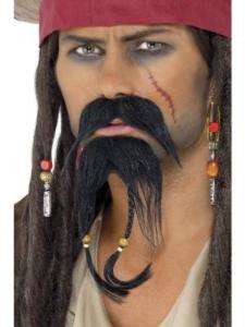 Bart in schwarz Karneval für Piratenkostüm Pirat  