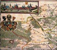 Alte Landkarte Liegnitz / Lignitz Schlesien 1658  