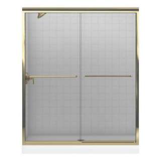 Fluence 1/4 in. Thick Glass Bypass Shower Door with Rhapsody Glass in 