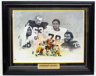 STEEL CURTAIN SIGNED BY 4 AUTOGRAPHED LITHOGRAPH FRAMED  