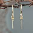   Pair EARRING Hang in Hook Findings with Pearl Cup 3micron Gold Plated