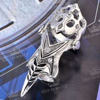Cool SKULL Claw Sharp Punk Finger Two Joint Ring Cocktail Fashion 