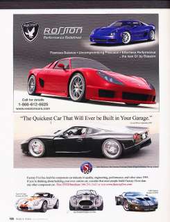 2008 Rossion Q1 and GTM Supercar   Classic Advertisement Ad A48 B 