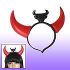 Halloween Prop Red Black Plastic Devil Ox Horns LED Light Up Plastic 
