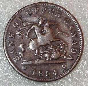 1854 BANK of upper Canada TOKEN 1 PENNY one cent COIN  