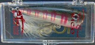 Lobina Lures Rico ~ Topwater Popper ~ Lightning Shad ~ White Feather w 