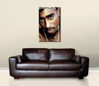 TUPAC 2pac Original Signed CANVAS PAINTING 30 x 18  