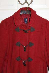 Gap Wool Red Prep PeaCoat Jacket Womens size M Cute  