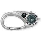 new nickel plated carabiner clip watch w compass light one