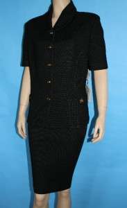 NWT ST JOHN COLLECTION KNIT FITTED JACKET & SKIRT 2 PC SUIT LOGO 