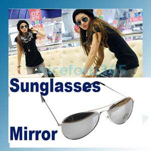 Unisex Fashion Mirror Shade Glasses Sunglasses Mirrored Shades Aviator 
