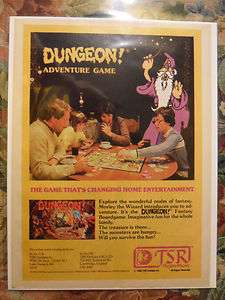 1982 Print Ad TSR Hobbies DUNGEON Fantasy Board Game  