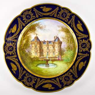 Antique French c. 1804 1809 Sevres Hand Painted Cabinet Plate 