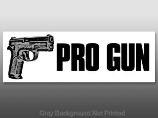 PRO GUN Bumper Sticker  handgun guns decal stickers nra  