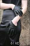 Spring short leather black gloves size 8  (8 colours)  