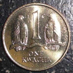 Zambia 1 kwacha Falcons bird animal wildlife coin  