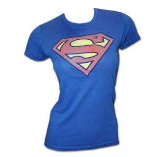 Superman Faded Logo Royal Blue Juniors Graphic T Shirt  