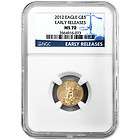 2012 $10 (1/4 OZ) GOLD AMERICAN EAGLE MS69 EARLY RELEASE NGC BLUE 
