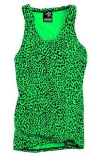 Darkside Girlie Tank Top mit Leopardenmuster (Farbe grün)  