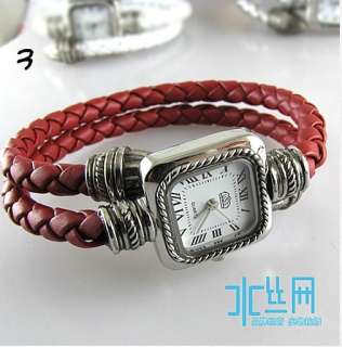 Rome PU Leather bracelet watch fashion Girls women Quartz wrist watch 