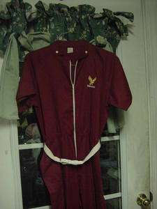 Vintage Miss Winston red Jump Suit with logo Size 12  