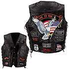 MC Leather Vest 1%er Motorcycle Biker Outlaw Made in USA, Red or Black 