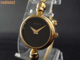   Gucci 2700L Black Dial Quartz Gold Wrist Watch Fair Condition  