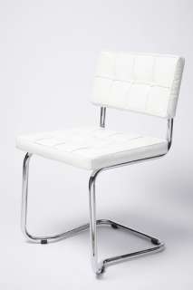 Expo Freischwinger Stuhl Shiny Croco weiß  