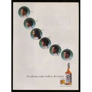  1989 Jim Beam Back to Basics Men Hair Print Ad (9949 