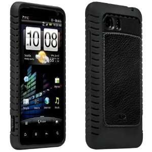 HTC Vivid AGF Ballistic Magnate Case   Black   Leather Inlay Gel Case 