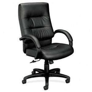  Basyx BSXVL69XSP11 Black Leather Chair with Padded Arms 