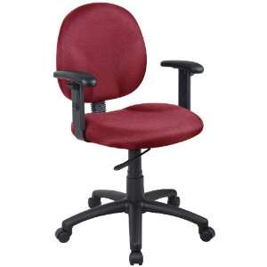   TASK CHAIR IN BURGUNDY W/ ADJUSTABLE ARMS   Delivered