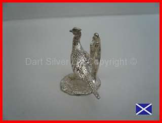 Solid Silver Pheasant Menu/Place Card Holder HM 2003(2)  