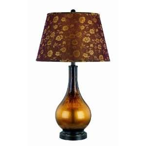 Lite Source LS 21433 Gyllene Table Lamp, Aged Gold Glass with Jacquard 