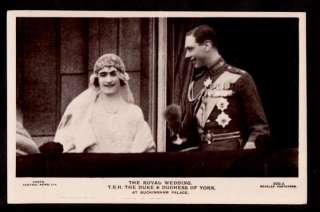 1923 real photo wedding king george royalty uk postcard  