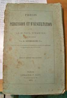 Percussion et Dauscultation 1874 (percussione e auscultazione) libro 