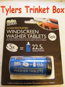 CAR SCREEN WASH*WINDSCREEN WASHER DISSOLVABLE TABLETS x 5 CONCENTRATED 